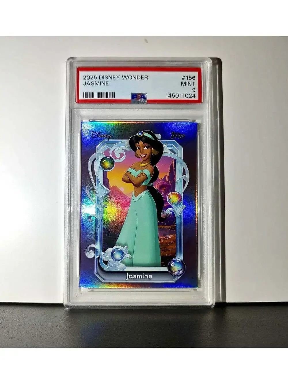 Jasmine 2025 Topps Disney Cartoon Princess #156 Card Aladdin PSA 9 MT